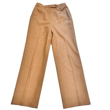 JH Collectibles Vintage Camel Wool Blend Flat Front Dress Pants Lined Size 8/9