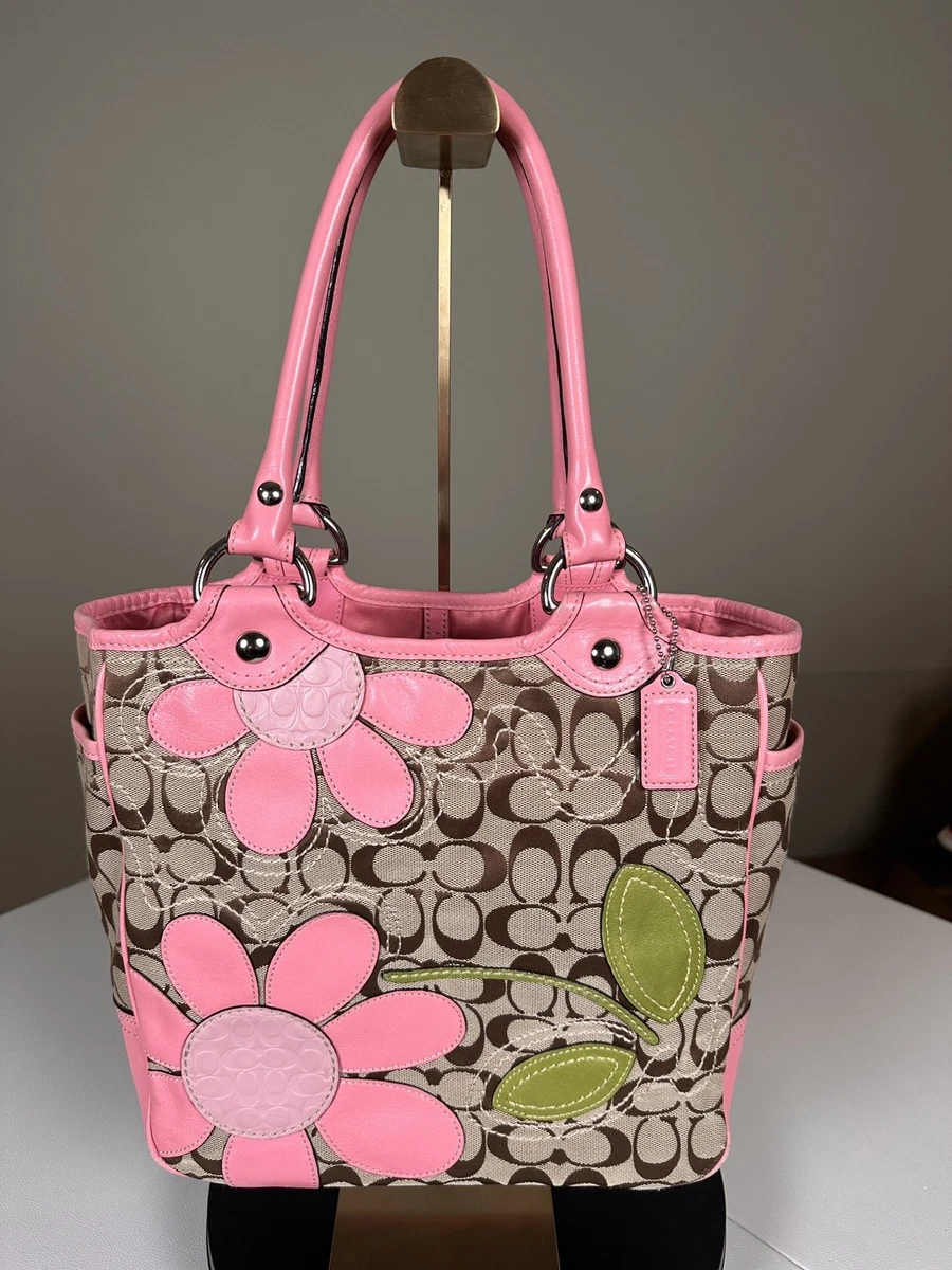 バッグ Coach Signature Pink Bleecker Bag Coach Bleecker Medium Canvas Exterior Bags & Handbags for Women