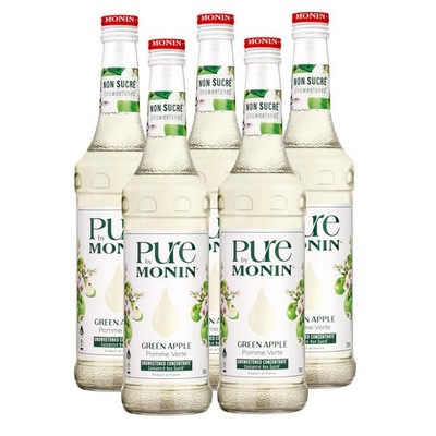 Monin Sirup Pure Green Apple 700ml - Cocktails Milchshakes (5er Pack)