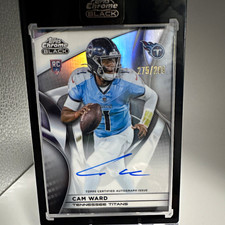 ??Topps Chrome Black Cam Ward **Numbered ROOKIE On-Card Auto 275/299** Titans. rookie card picture