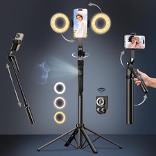 Auto Face Tracking Selfie Stick Tripod for iPhone with Light,360 Rotation Tha...