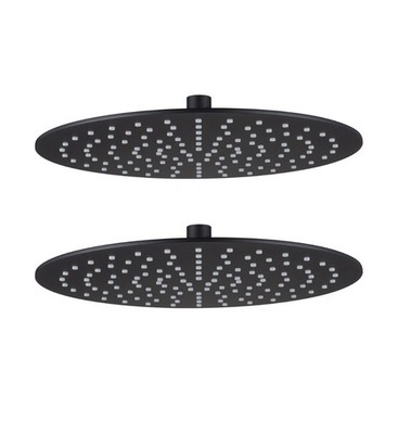 2 Pack 12'' Round Rainfall Shower Head Matte Black