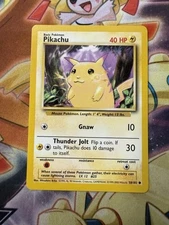 Pokemon Card - Pikachu 58/102 Base Set 4th Print 1999-2000 NM