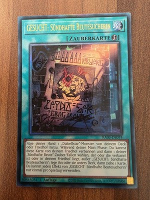 Yu-Gi-Oh! RA03-DE074 Gesucht: Sündhafte Beutesucherin Ultimate Rare 1st NM