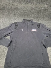 Under Armour Pullover Mens Large Gray Quarter Zip Fleece Loose Fit Cintas Logo