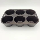 Lodge Cast Iron 6-Cup Muffin Pan 5P2 Black Heavy-Duty Vintage Bakeware