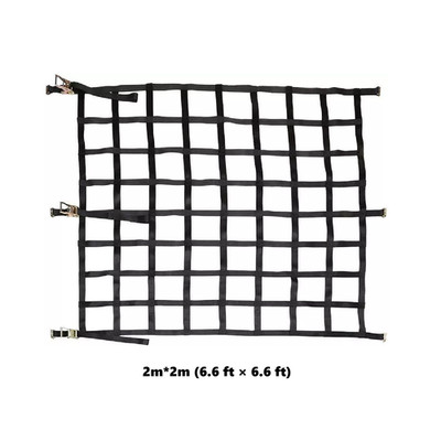 Heavy Duty 6.5' x 6.5' E-Track Cargo Net w/Ratchet Fitting for Truck Van Trailer