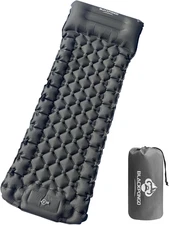 Camping Sleeping Pad, Ultralight Camping Mat with Pillow Built-In Foot Pump Infl