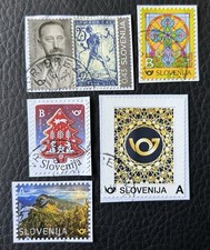 Lot de 5 timbres de Slovénie années diverses - encore sur fragment P36