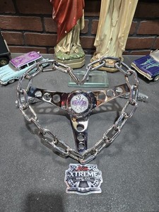 Lowrider Custom Vintage Heart Shaped Steering Wheel Polished Stainlesssteel