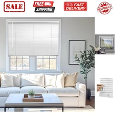Mini Blinds for Indoor Windows – 16"W x 60"H, White Horizontal Vinyl Blinds |...