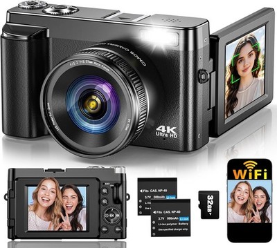 4K Digital Camera for Photography Autofocus, Upgraded 48MP Vlogging Camera 16x