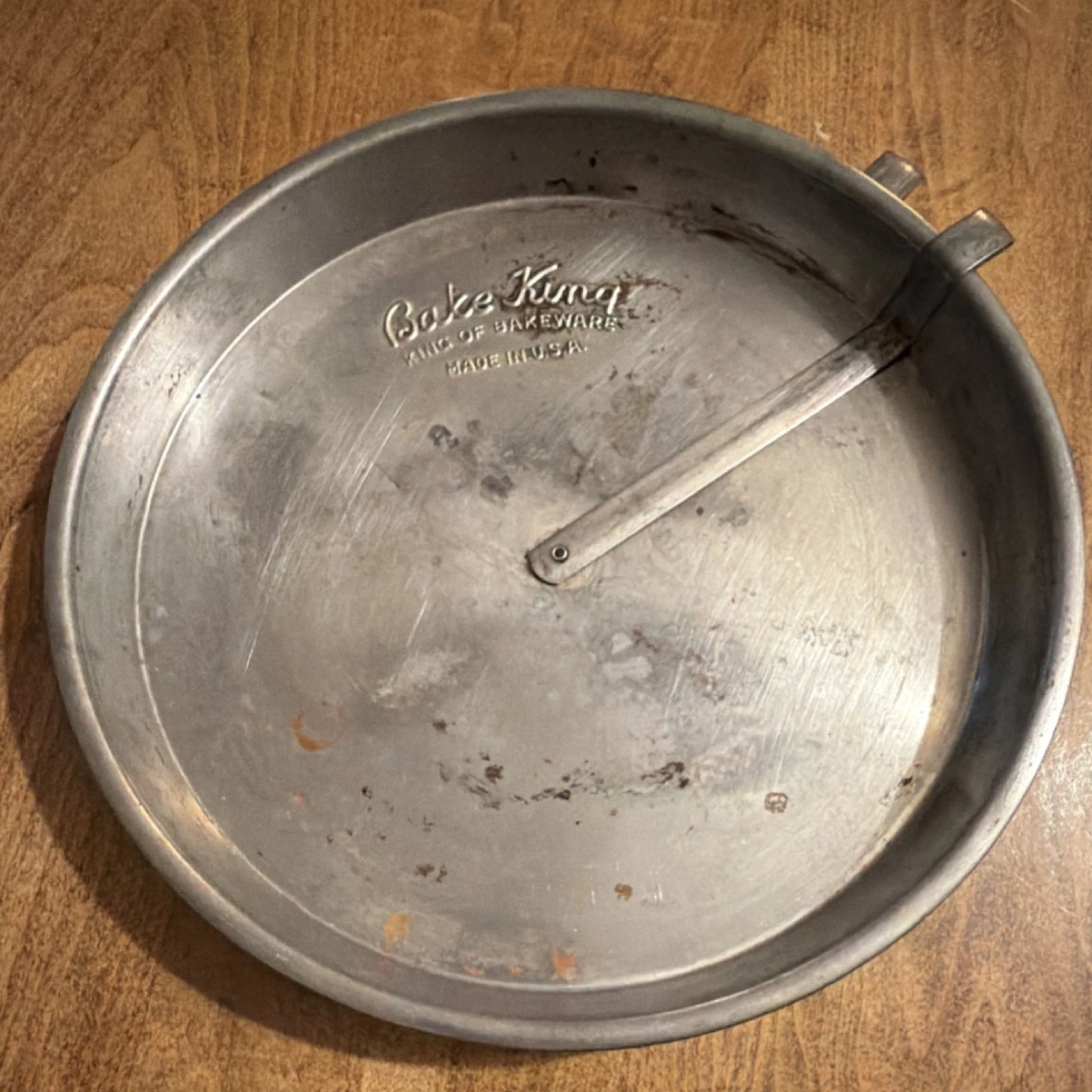 2 Vintage Bake King Aluminum Silver Round Pie Dish Pans