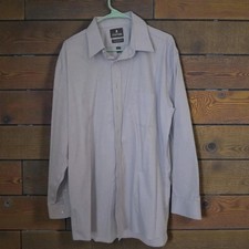 Stafford Men's 17 1/2 - 34/35 Dress Shirt Easy Care Broad Cloth White/blue.