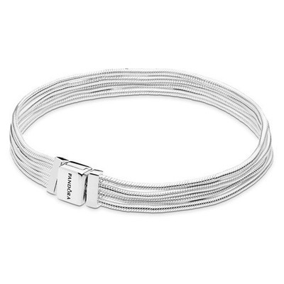 Pandora Reflexions Sterling Silver Multi Snake Chain Bracelet - 597943-17 - 7.5''