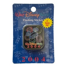 Walt Disney World 2004 Flashing Sticker Mickey Fireworks Light Up NIP Disneyana