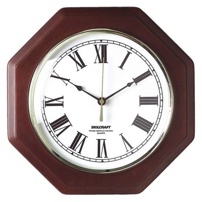 ABILITY ONE 6645-01-491-9825 Analog Clock,Wood 52CD31