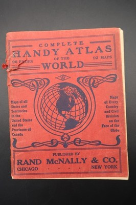 Antique Rand McNally Complete Handy Atlas of the World 1917 Beautiful Maps