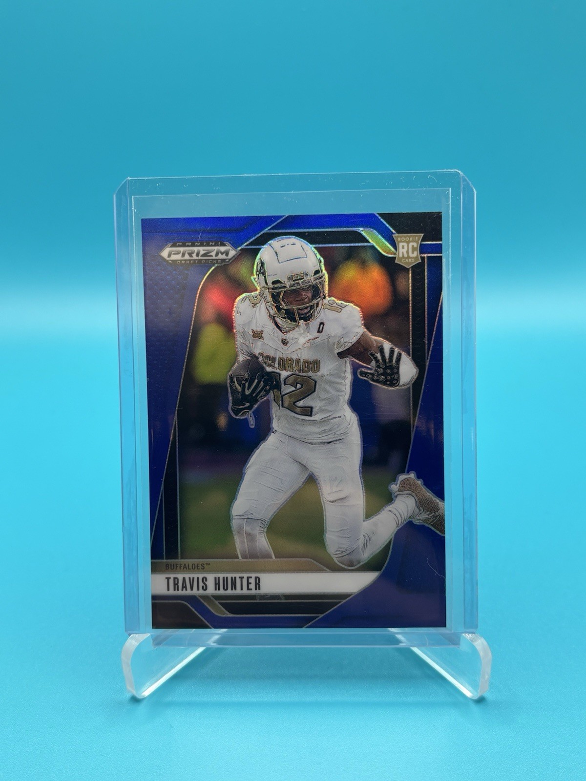 2025 Prizm Draft Picks Travis Hunter #21 Blue Wave /299 RC Buffs
