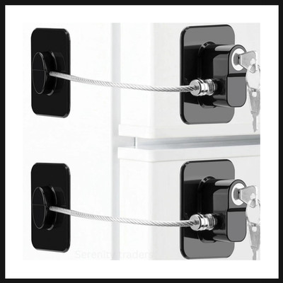 2 Pack Fridge Lock Freezer Lock with 4 Key for Child Safety Refrigerator Locks..