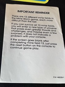 Minestorm Vectrex Original Overlay Manual And Insert