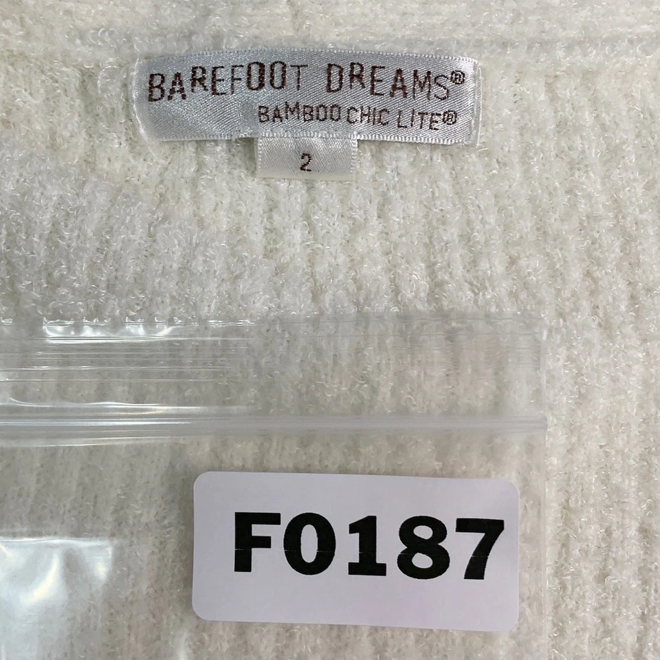 Bata tejida Barefoot Dreams 2 unisex crema bambú elegante ligera *defecto Foto 3 de 4