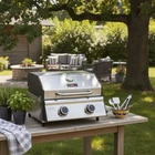 Stainless Steel 2 Burner Gas BBQ Compact Portable Outdoor Grill Built-in Ther...