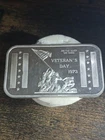 1973 Vintage Veterans Day 1 Oz 999 Silver Bar Planting The flag At Iwo Jima 🪖
