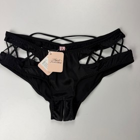 Agent Provocateur &ldquo;Zsi Zsi Elegant Silk Crotchless Brief&rdquo; Black Size 3
