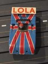 Tyco SLOT CAR LOLA  BLUE WITH RED STRIPES HP2 Chassis RUNS !!