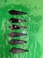 Lot of 6 Utah Black Obsidian Lancelot Flint Knapping Preforms
