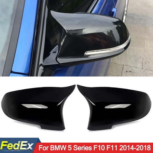 For 2014-2018 BMW F10 F11 F18 LCI Gloss Black Side Rear View Mirror Cover Caps