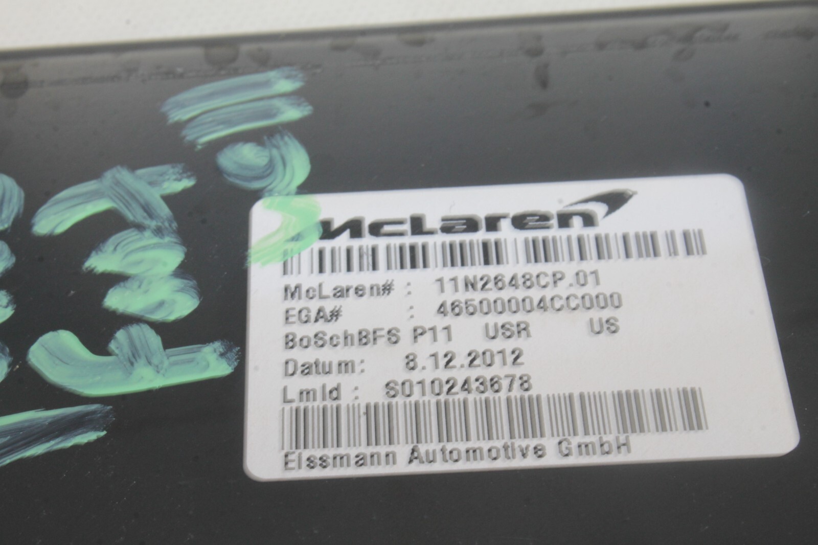 12-14 MCLAREN MP4-12C 12C 570 650 OEM RH PASSENGER FOOT UPPER CARPET 11N2648CP