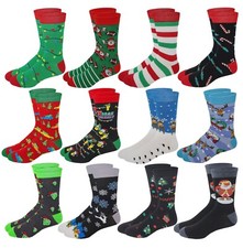 12 Pairs Men Colorful Christmas Design Dress socks