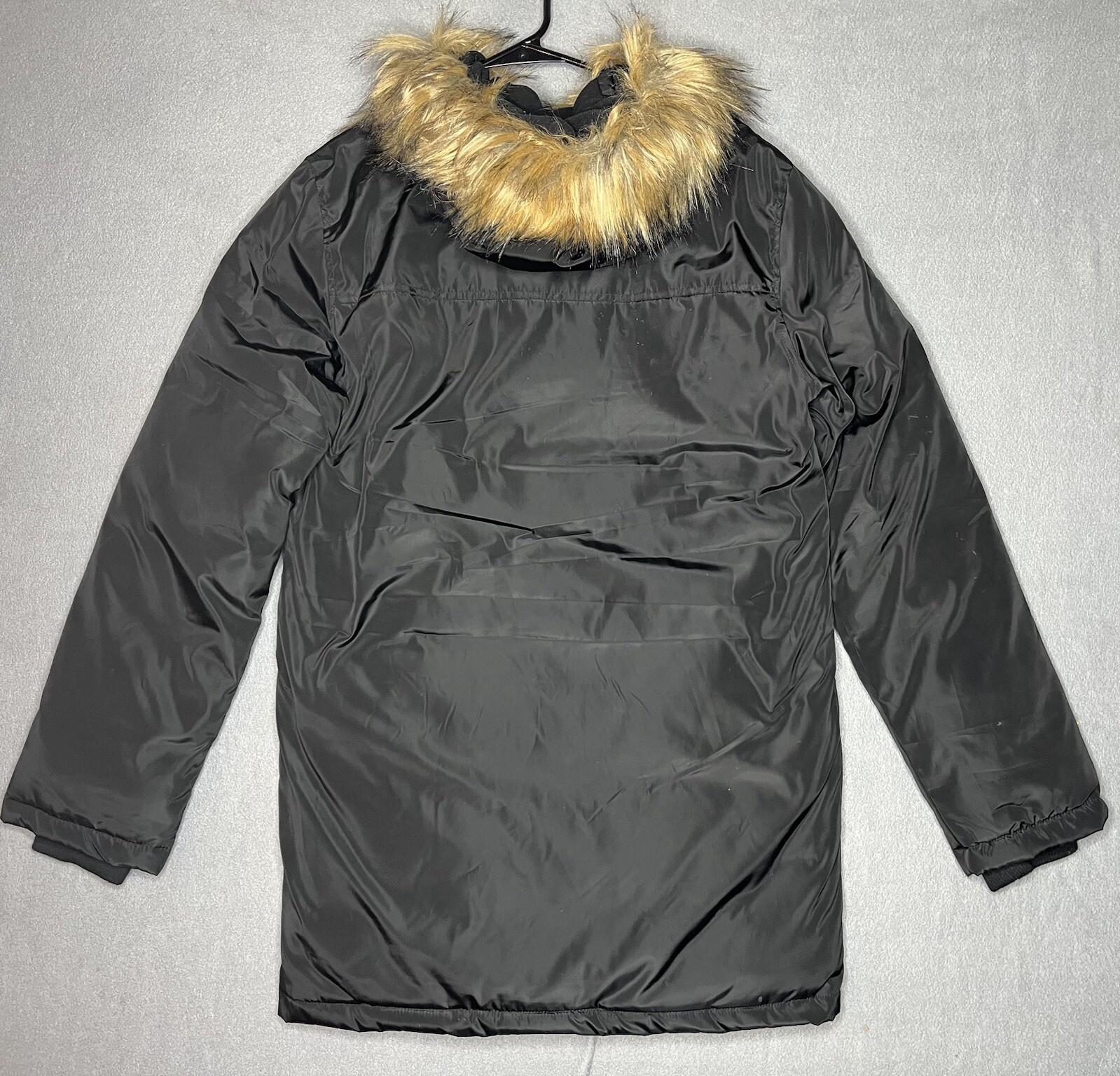 Unisex Guy Laroche Homme Black Puffer Jacket Small Quilted Fur Lined Hood GLH-92