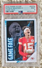 🔥2020 Panini Score NFL Football #GFPM Patrick Mahomes Game Face PSA MT 9 Pop 9
