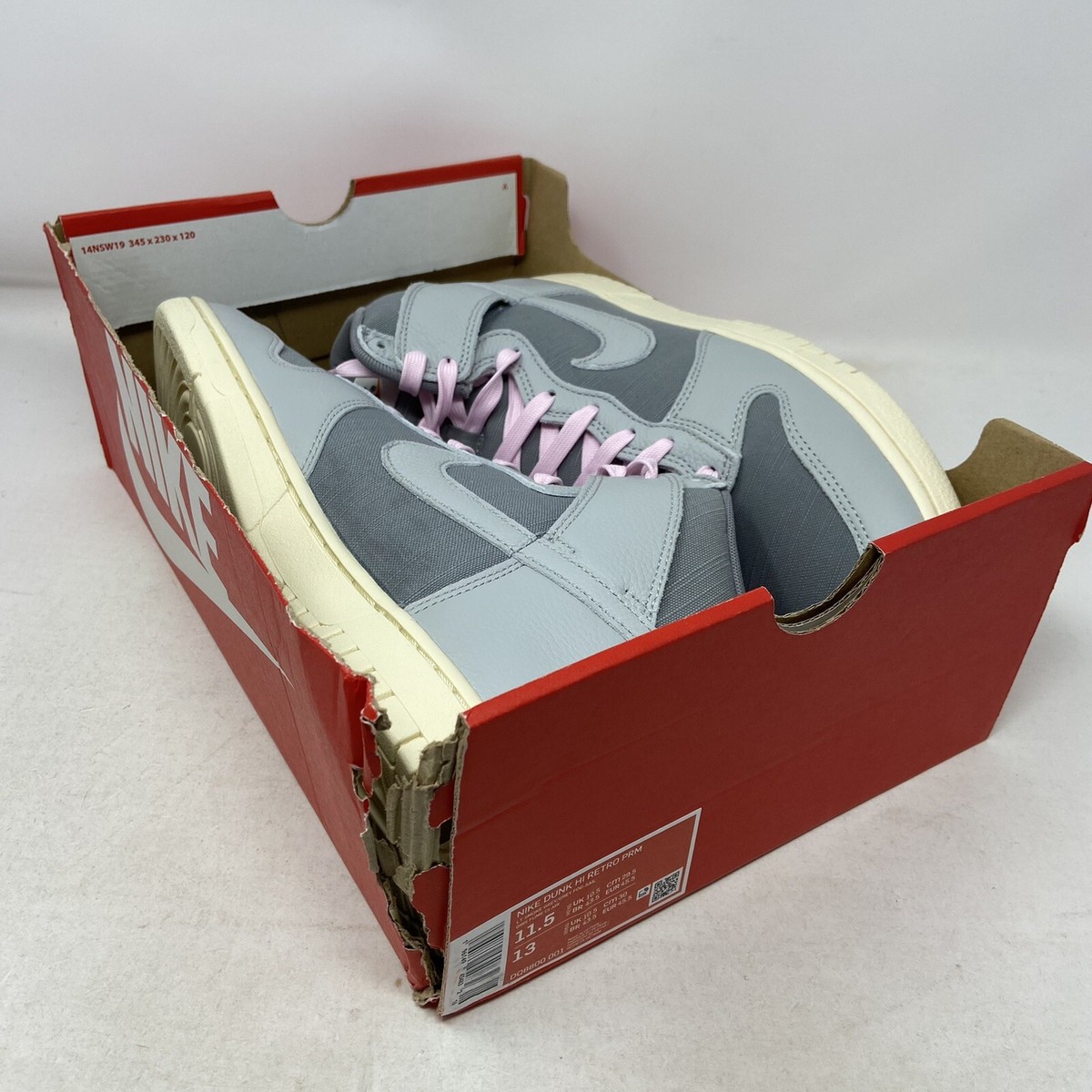 Nike Dunk High Premium Grey Pink Sail Men