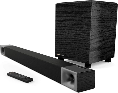 Klipsch Cinema 400 Soundbar & 8-Inch Wireless Subwoofer with HDMIARC, Black