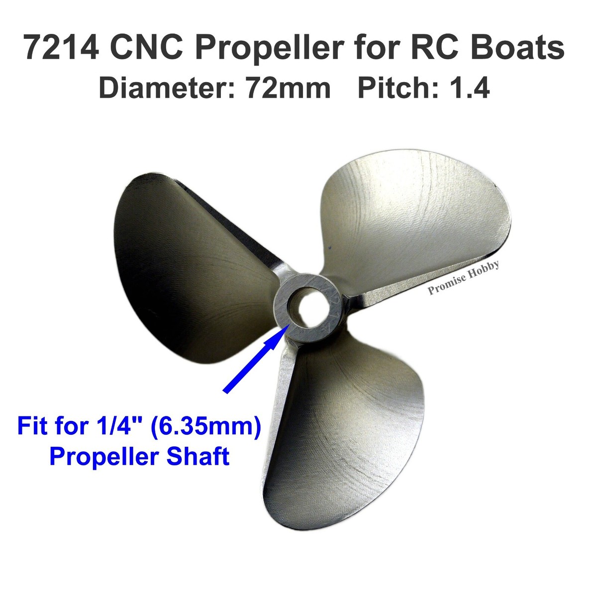 7214 CNC Aluminum Propeller Diameter 72mm Pitch 1.4 for 1/4