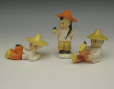 GOEBEL GERMANY ANTIQUE CHINESE ASIAN BOYS WITH FLY LOT 3 FIGURINES FX 176 TMK1
