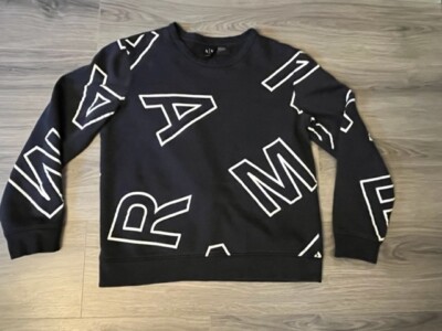 ARMANI EXCHANGE LOGO SPELLOUT, LARGE, PREOWNED SWEATSHIRT