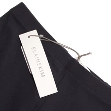 Elaine Kim NWT Tech Stretch Leather Step Hem Cropped Pants Size XS in Blue