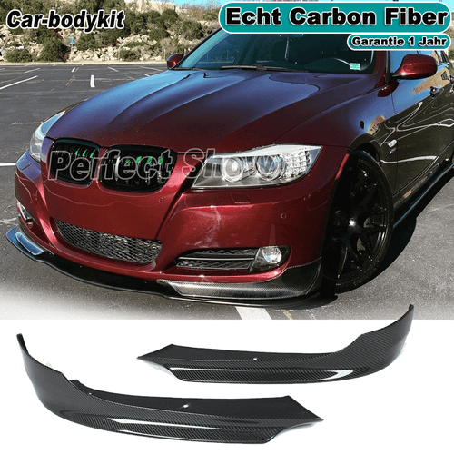 Per BMW E90 320i 328i LCI 09-12 CARBON Spoiler anteriore splitter anteriore flaps labbro - Foto 1 di 13