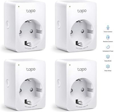 TP-Link Tapo P100 Intelligente Wifi WLAN-Steckdose Adapter Alexa Google [4er]