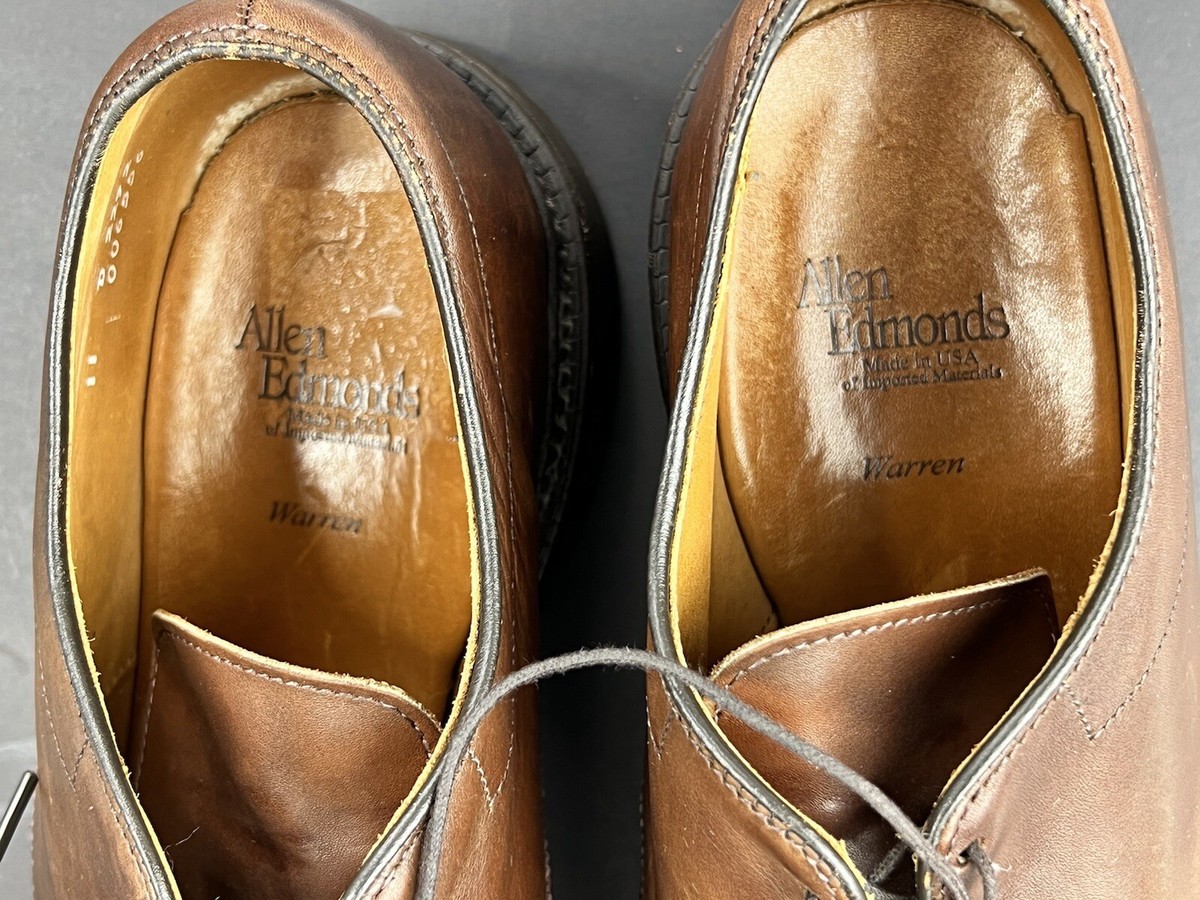 Allen Edmonds Warren Brown Leather Blucher Bicycle Toe Shoes Men\'s Size 11 Allen Edmonds Men 10D Shoes Warren Bicycle Toe Blucher  main image 3