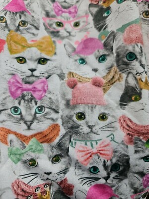 Bunte digitale Katzen Baumwolle 4-Wege Stretch Strick TRIKOT Kleid Stoff 60 Zoll breit 