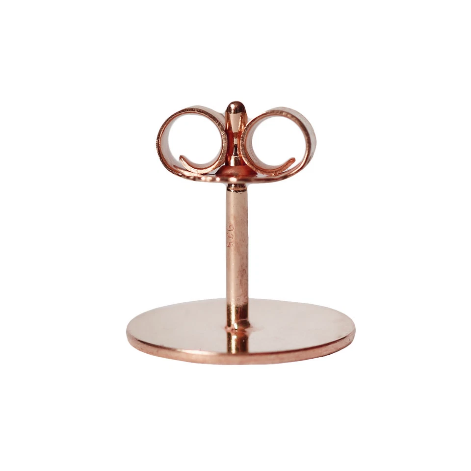 10 x Ohrstecker Rohlinge mit Platte 925er Silber rosévergoldet 14ct 3-10mm - Bild 3 von 4