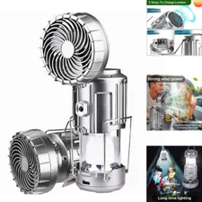 Solar Charging Camping Light Adjustable Fan Outdoor Lantern Rechargeable Lamp