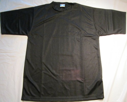 Men T-Shirts Black 24 Pc Closeout 100 % Polyester Size S M L XL Economy Import
