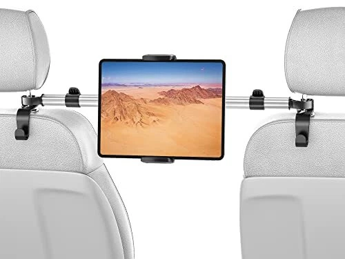 Car Tablet Holder Mount for iPad: Headrest Tablet Stand for Car Back Silver - Image 3 of 4